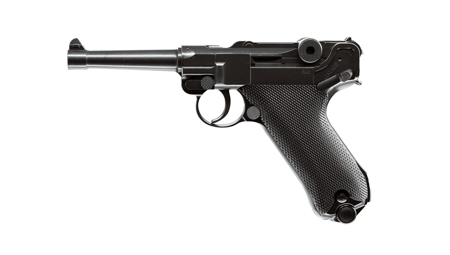 Galingas metalinis CO2 airsoft pistoletas Luger P08